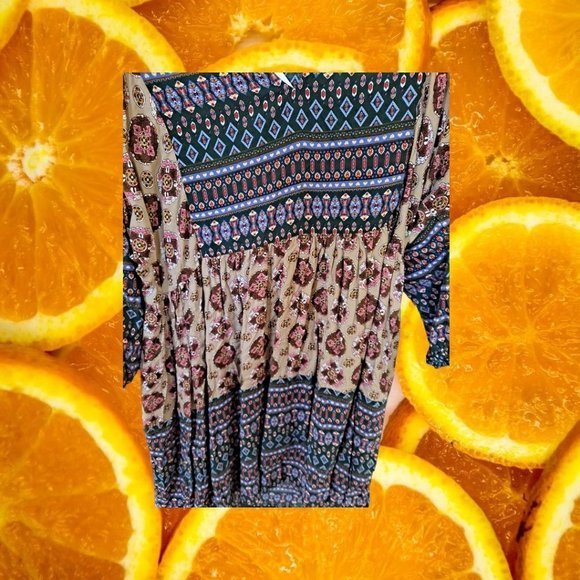 NEW Jodifl Colorful Patterned 3/4 sleeve Mini Dess Size S - Picture 4 of 7